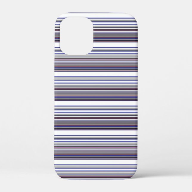 Cute modern grey blue stripes Case-Mate iPhone case (Back)