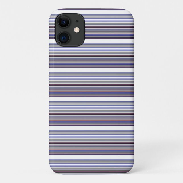 Cute modern grey blue stripes Case-Mate iPhone case (Back)