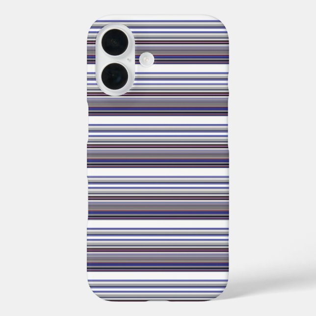 Cute modern grey blue stripes Case-Mate iPhone case (Back)