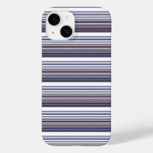 Cute modern grey blue stripes Case-Mate iPhone 14 case