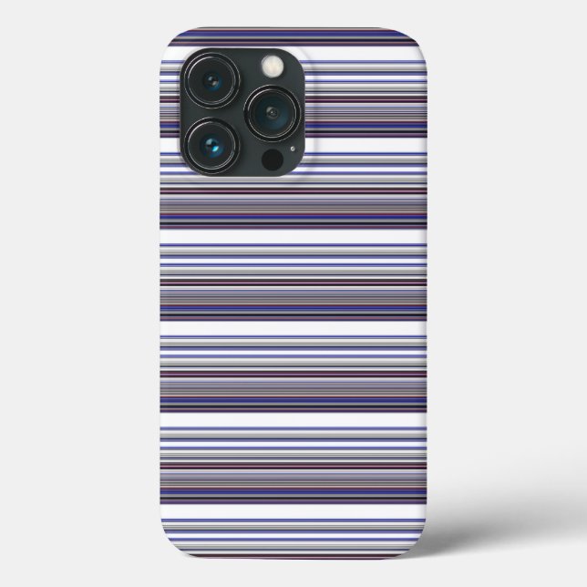 Cute modern grey blue stripes Case-Mate iPhone case (Back)