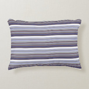 Cute modern grey blue stripes decorative cushion
