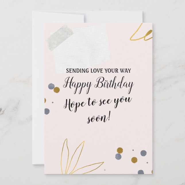 Cute Modern Happy Birthday Wishes Card (Front)