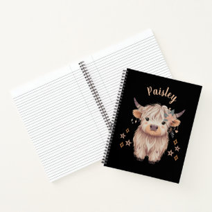 Cute Modern Highland Cow  Notebook