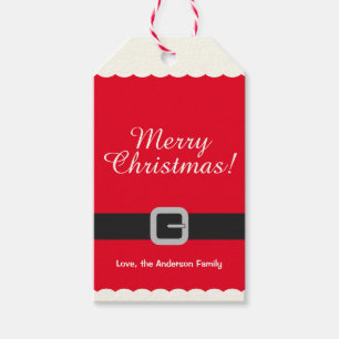 Cute Modern Holiday Santa Christmas Gift Tags