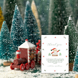 Cute Modern It's Cold Outside Santa Baby Shower Thank You Card