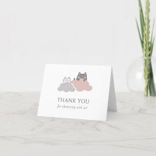 Cute Modern Kitten Baby Shower Thank You Card