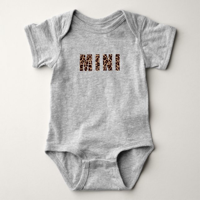Cute Modern Leopard Print Pattern MINI  Baby Bodys Bodysuit (Front)