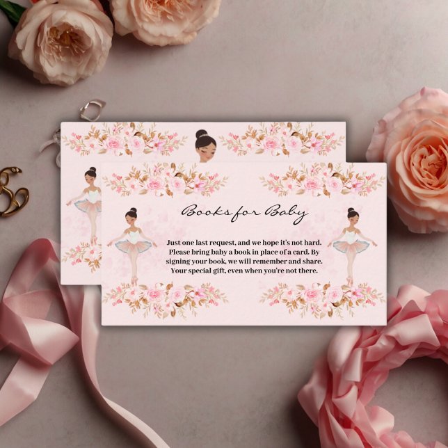Cute Modern Little Ballerina Photo Baby Shower Enclosure Card (Creator Uploaded)