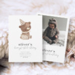 Cute Modern Little Bear Photo 1st Birthday Invitation<br><div class="desc">Cute Modern Little Bear Photo 1st Birthday Invitation</div>