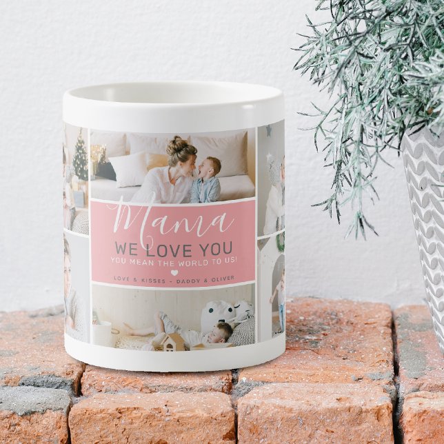 Cute Modern Mama Photo Collage Gift Coffee Mug (Creator Uploaded)