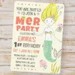 Cute Modern Mermaid Kid's Birthday Party Invitation<br><div class="desc">Composed of fun sans serif handwritten typography; Cute under the sea creatures and mermaid  in the backgroud

This is designed by Select Party Supplies,  exclusive for Zazzle.

Available here:
http://www.zazzle.com/store/selectpartysupplies</div>