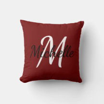 Cute Modern Minimal Red & White Monogram