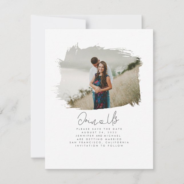 Cute Modern Minimalist Join Us Save the Date Photo (Front)