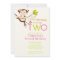 Cute Modern Monkey 2nd Birthday Party Invitations