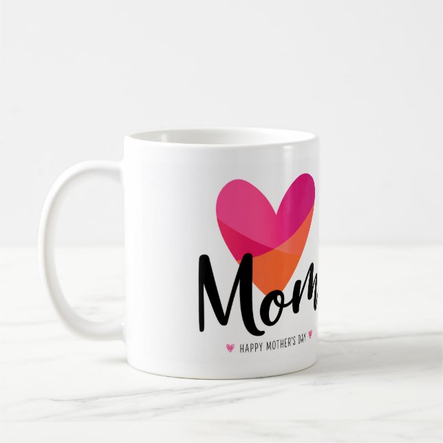 Cute Modern Mum Heart Design  Coffee Mug (Left)