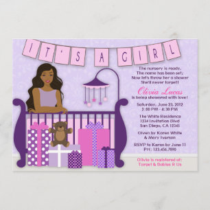 Cute Modern Mum in Nursery Baby Shower Invite