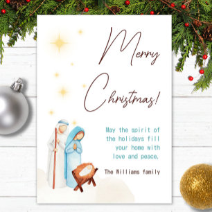 Cute Modern Nativity Scene Baby Jesus Holiday Card