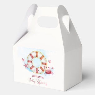 Cute Modern Nautical Crab Starfish Baby Shower  Favour Box