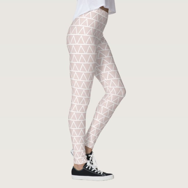 Cute Modern Pattern Chic Sporty Activewear Pink Leggings (Right)