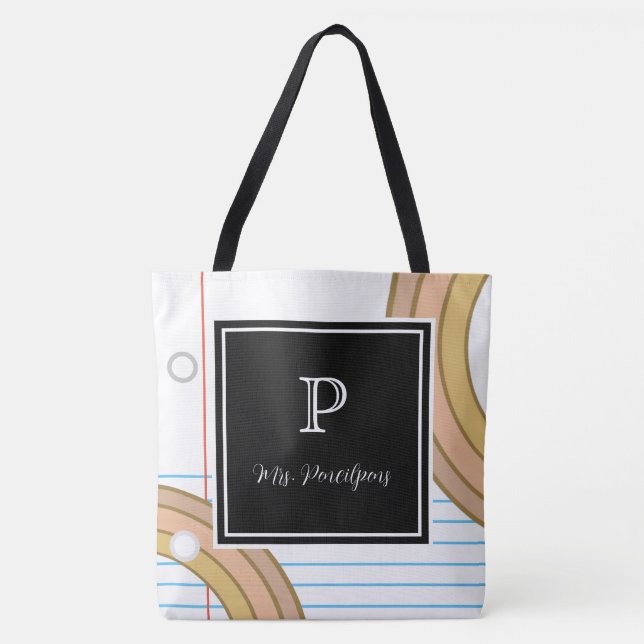 Cute Modern Personalised Teacher Appreciation  Tote Bag (Front)