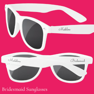 Cute Modern Personalized With Name Bridesmaid Sunglasses