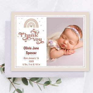 Cute Modern Photo Baby Girl Thank You Postcard