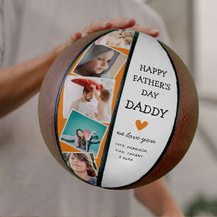 Cute Modern Photo Collage Fathers Day Basketball
