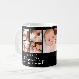 Cute Modern Photo Collage Happy First Fathers Day Coffee Mug