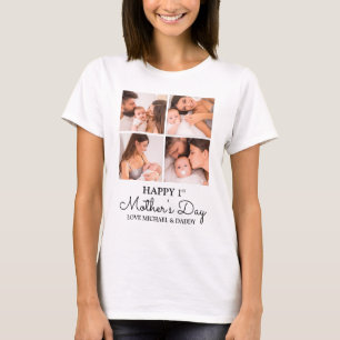 Cute Modern Photo Collage Happy First Mothers Day T-Shirt
