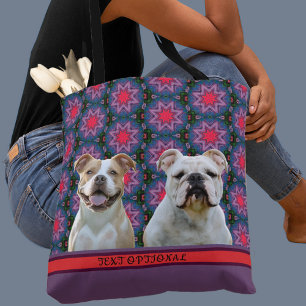 Cute Modern Photo Gift Puppy Dog Lover Mom Tote Bag
