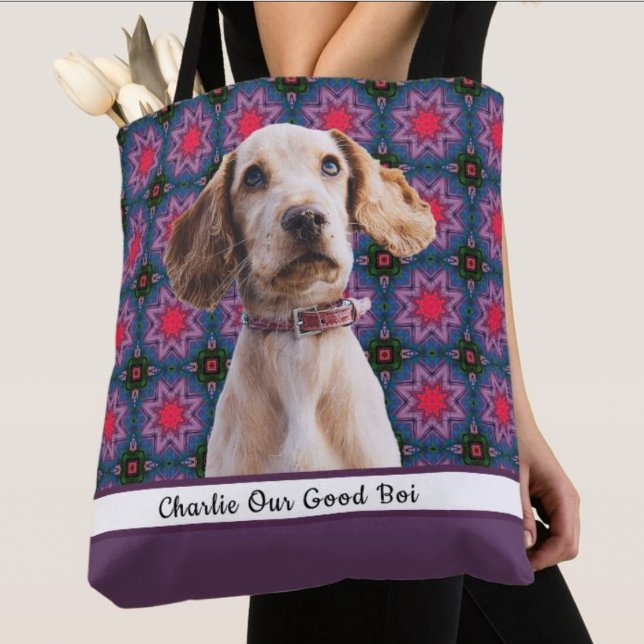 Cute Modern Photo Gift Puppy Dog Lover Mum  Tote Bag (Creator Uploaded)