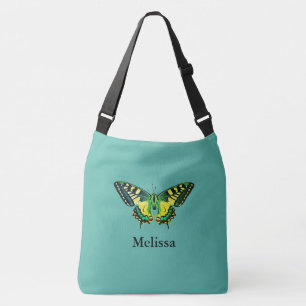 Cute Modern Photography Butterfly Add Name Crossbody Bag