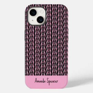 Cute Modern Pink and Black Pattern Case-Mate iPhone 14 Case