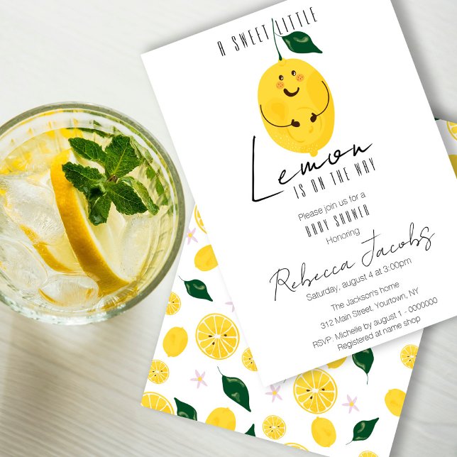 Cute modern pregnant lemon Baby Shower Invitation (Creator Uploaded)