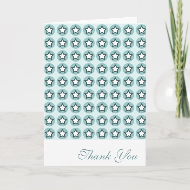 Cute Modern Pretty Stars N Circles Patterns Thank You Card (Front)