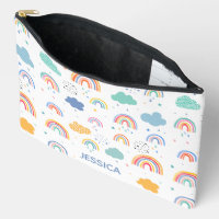 Cute Modern Rainbows & Clouds Pattern Personalised