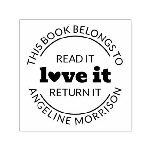 Cute Modern Read It Love It Return It Book Plate Self-inking Stamp