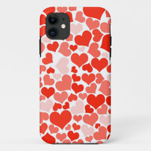 Cute Modern Red Heart Pattern Case-Mate iPhone Case