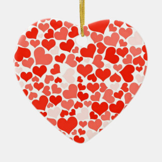 Cute Modern Red Heart Pattern Ceramic Tree Decoration