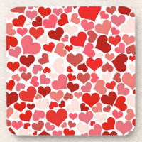Cute Modern Red Heart Pattern