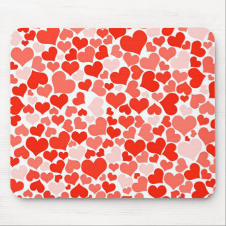 Cute Modern Red Heart Pattern Mouse Pad