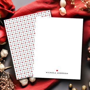 Cute Modern Red Hearts & XO's Custom Name Card