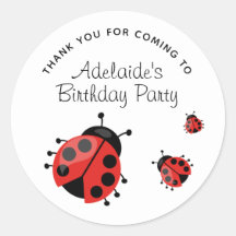 Cute Modern Red Ladybug Personalised Thank You