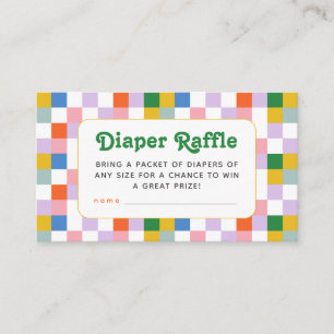 Cute Modern Retro Colourful Checks Gender Neutral Enclosure Card