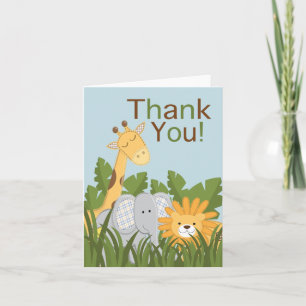 Cute Modern Safari Birthday Party Thank You Card