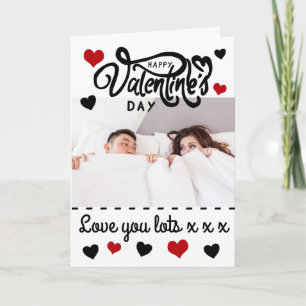 Cute Modern Script Custom Photo Valentine Card