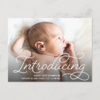 Cute Modern Script Introducing Baby Photos