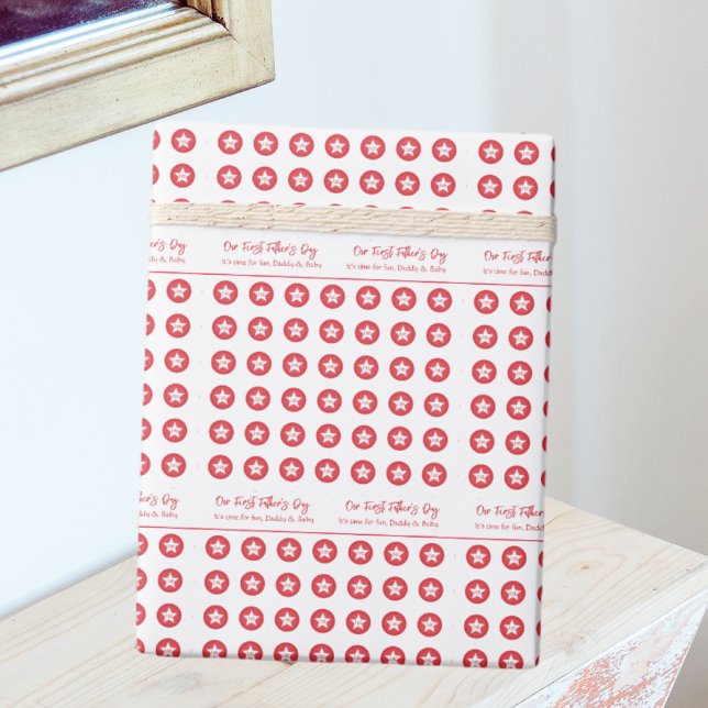 Cute Modern Simple Daddy Dad First Fathers Day Wrapping Paper (Creator Uploaded)