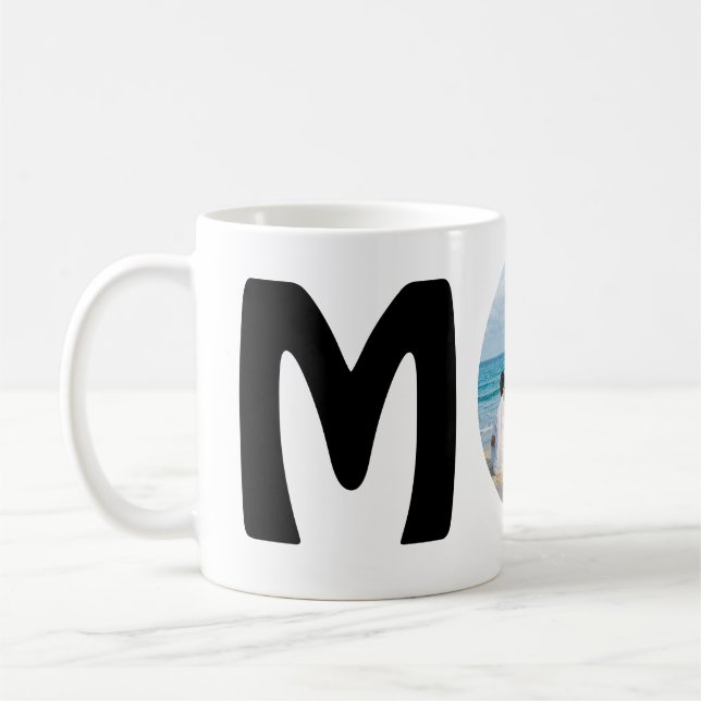 Cute modern simple Mother's Day gift photo Mom Coffee Mug (Left)